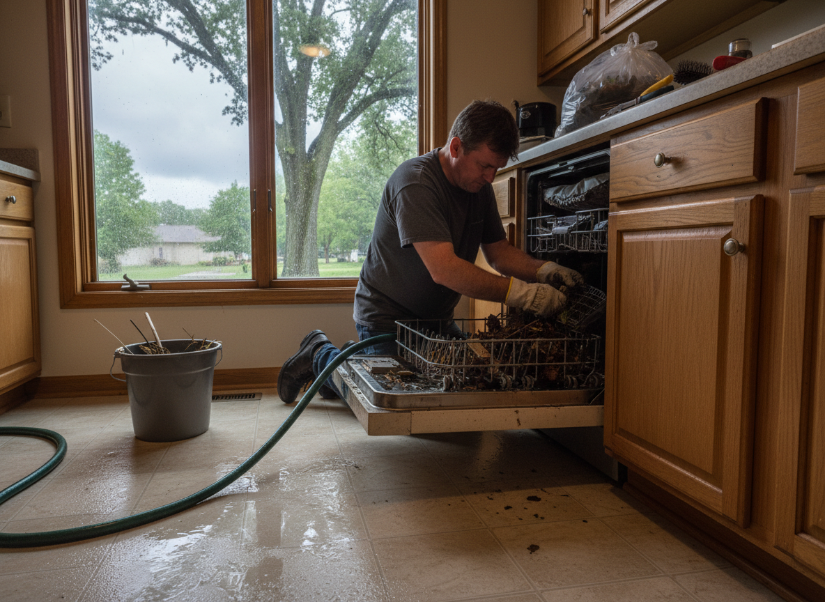 How to Clear a Clogged Dishwasher Drain After Heavy Summer Storms
